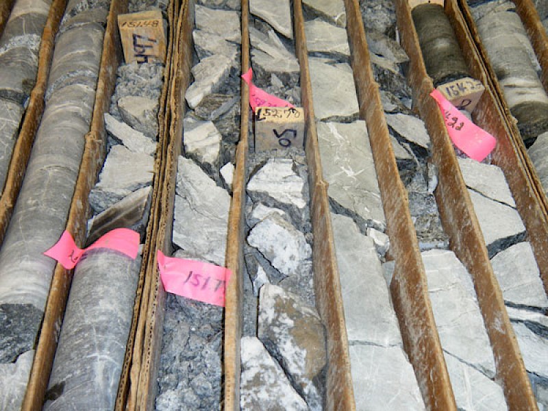 Drill Core from Hole 112-4 - Main Vein